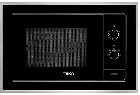 Teka ML 820 BI - Microondas Mecánico de Integración de 20 lts, 5 Niveles de Potencia, Temporizador, Descongelación por Tiempo, Interior en Acero Inoxidable, Color Cristal Negro con Marco
