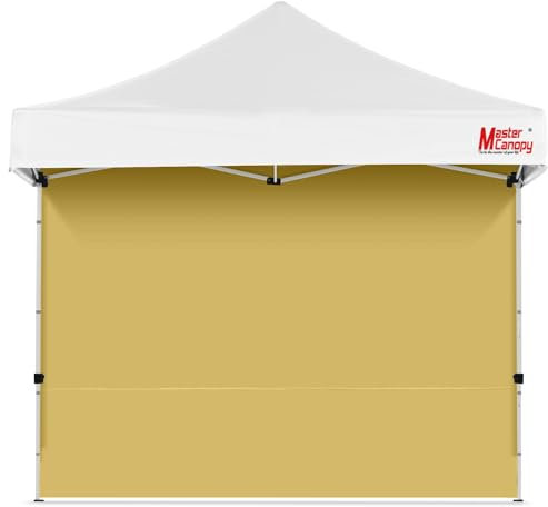 MasterCanopy Seitenteil/Seitenwand ohne Fenster für 3 x 3 m Pop up Pavillon Faltpavillon Partyzelt Festzelt Canopy, Windfest Wasserdicht, Beige
