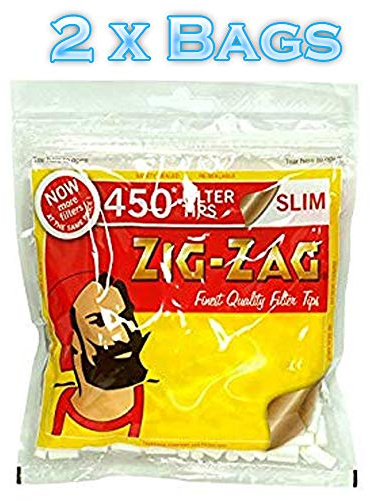 Original ZIG ZAG Filters Tips Packs (Slim Filters - 450 Tips Pack, 2)