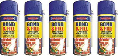5 x 500ML Gap Expanding Foam Filler PU Expansion Insulation BONDING Filling