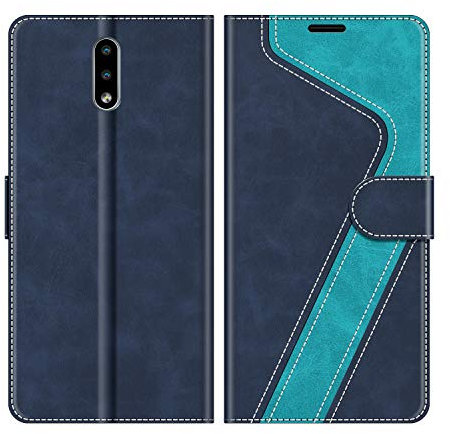MOBESV Hülle für Nokia 2.3 Handyhülle, Lederhülle mit Kartenfach, Klapphülle mit Ständer, Flip Case Handytasche Schutzhülle, Modisch Blau