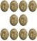 Sharplace 10x Nordische Wikingerbrosche, Wolf Amulett Muster Wikinger Brosche, Buttons Abzeichen Pin Mittelalter Gewandschließe Keltisch Fibel Badge für Mantel Pullover Jacken Kleidungzubehör, Gold
