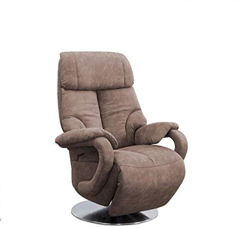 CAVADORE TV-Sessel Istanbul / Fernsehsessel mit manuell verstellbarer Relaxfunktion / 80 x 115 x 79 / Lederoptik: Hellbraun