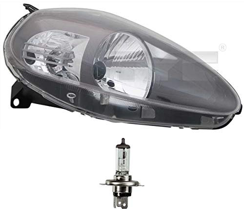 Scheinwerfer links Anthrazit H4 für Grande Punto 199_ 199 inkl. OSRAM Lampen mit Stellmotor LWR