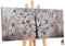 YS-Art XXL Abstrakt Acryl Gemälde auf Leinwand Reichtumsbaum handgemalt Wandbilder Wohnzimmer modernes Design Bilder braun fengshui echte Kunst 100x50 cm