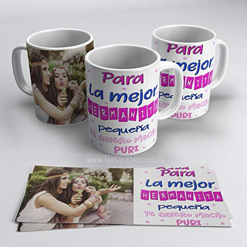 Taza blanca hermanas o hermanos editable y personalizable con nombre