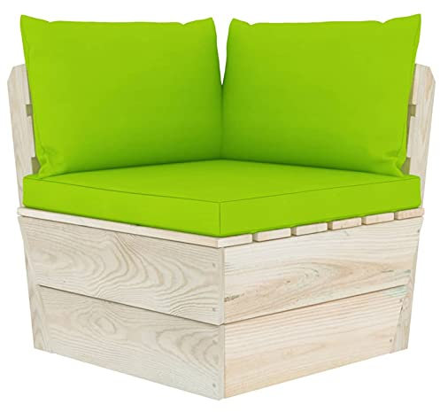 Tidyard Garten Paletten Ecksofa mit Kissen Terassenmöbel Sitzgruppe Gartenmöbel Set Sofagarnitur Palettenmöbel Einzelsofa Sessel Gartensofa Gartensessel Lounge Imprägniertes Fichtenholz