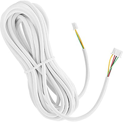 Zunate Cable de Timbre de Video, Cable de Cobre Flexible Redondo de 4 núcleos Apto para Carcasa Exterior con Aislamiento de PVC Blanco Cable de intercomunicación de 10 Metros para Sistema de