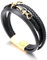 Halukakah ● Segeln ● Herren-Armband Handgefertigt | Echtleder Schwarz | Magnetverschluss Edelstahl in Golden | Wickelarmband 3 Runde | mit Titan Anker | KOSTENLOS Geschenkbox | 21.5cm