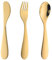 Gold Children Cutlery Metal, 3 Pcs Stainless Steel Kids Flatware Set with Knife/Fork/Spoon, Todler Silverware Healthy & Mirror Polished, Dishwasher Safe