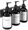 GOYISEE Shampoo- und Conditionerspender für Duschwände, 3 Kammern, nachfüllbare Flaschen mit Wasserdichten Etiketten, Seifenspender mit Pumpen (3 Bottles 3 Wall Mounts-Black)