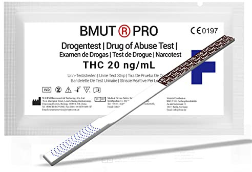 2x THC Drogentest mit 20 ng/mL – Cannabis - Marijuana - Haschisch, THC Urintest, Teststreifen, hohe Sensitivität, Drogenschnelltest (Apothekenqualität)