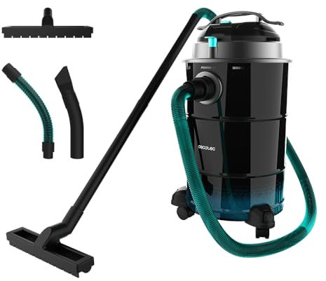 Cecotec Aspiratore di Cenere 30L Conga Ash 6000 Easy Go Home XL. Potenza 1500W, Aspirazione 21kPa, Tubo rivestito in metallo, Ruote e manico per trasporto, Cavo da 6m