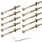 10 PCS M6*100mm Furniture Bolt Nut Set Zinc Plated Hex Socket Screw With L Type Wrench for Furniture Cots Beds Crib and Chairs (M6*100mm)