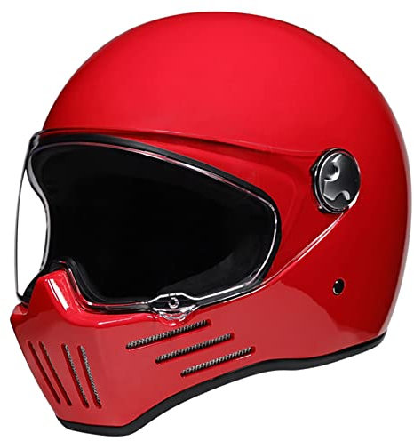 GJAGXQ Vollgesichts-Motorradhelm für Erwachsene, Street Fighter-Stil, DOT-zugelassen, offenes Motorrad, modulare Helme für Unisex-Erwachsene, Streetbike, Cruiser, Roller