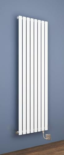 Manissa Electric Radiator 1600 H x 480 W White Oval Tube Single Panel Vertical Tall Column Radiator