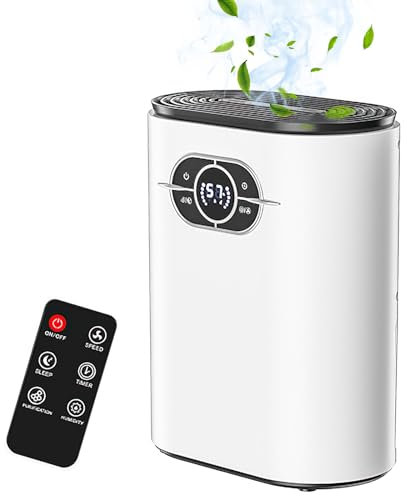 Deshumidificador casero con tubo de drenaje silencioso pequeño deshumidificador 1200ml pantalla táctil control remoto todo - en uno para dormitorio, sótano, armario, oficina