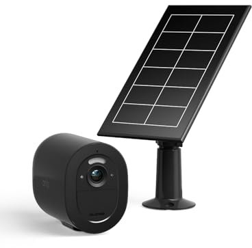 Arlo Go 2 3G/4G LTE Camera Surveillance Exterieure sans Fil + Panneau Solaire, Carte SIM ou WiFi IP Caméra, Vision Nocturne, Projecteur Intégré, Détection Mouvement, Essai Secure Inclus, Noir