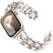 KADES Correa de acero inoxidable con diseño de eslabones para Apple Watch, correa de repuesto moderna para mujer para Serie 10 46 mm, 9/8/7 45 mm, 6/5/4 44 mm, así como 3 42 mm, luz estrella/blanco