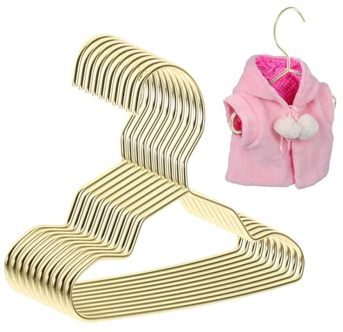 FOMIYES 10 Piezas Percha para Mascotas Colgador De Ropa De Perchas para Perros Pequeños Mini Perchas Accesorio para Mascotas Perchero para Vestido De De Gato De Metal Bebé Portátil