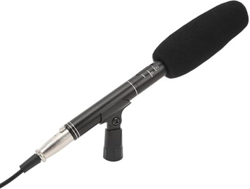 Microfono a Condensatore per Fucile XLR, Microfono Professionale per Interviste a Condensatore Mini Fucile Cardioide, Doppia modalità di Prelievo, per Intervista a Reporter di