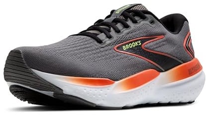 BROOKS Herren Glycerin 21 Sneaker, Grau/Mandarinrot/Grün, 45 EU