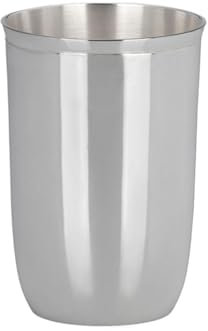 H.Bauer jun. Trinkbecher versilbert 12,5 cm - großer Becher aus Metall, glatt poliert & anlaufgeschützt, eleganter Metallbecher für Wasser, Wein, Cocktails, Hausbar, Festtafel & Geschenkidee
