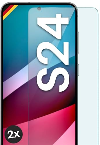 moex Schutzfolie für Samsung Galaxy S24 Glas 9H Härte, gehärtetes Schutzglas, Panzer Schutz Glas Displayschutz Folie, kompatibel mit jeder Handy Hülle, ShockProtect 2 Stück