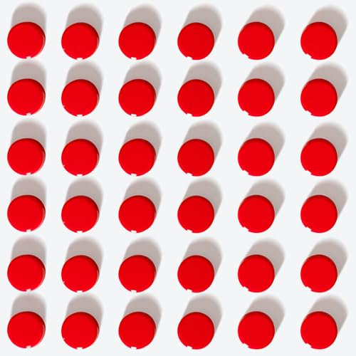 PYJLBX Strong Fridge Magnets, 40 Pack Heavy Duty Small Round Magnets for Whiteboard, Refrigerator, Notice Board & Craft | Refrigerator Magnets Mini Magnetic Dots for Adults, Home, Office, School (Red)