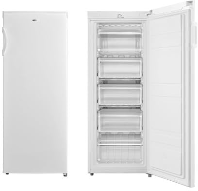 Edesa Congelador Estático EZS-1412 WH Altura 1,42 m Frío Homogéneo Regulación Mecánica Temperatura 5 Cajones Gran Capacidad 160L Tirador Puerta Reversible Color Blanco