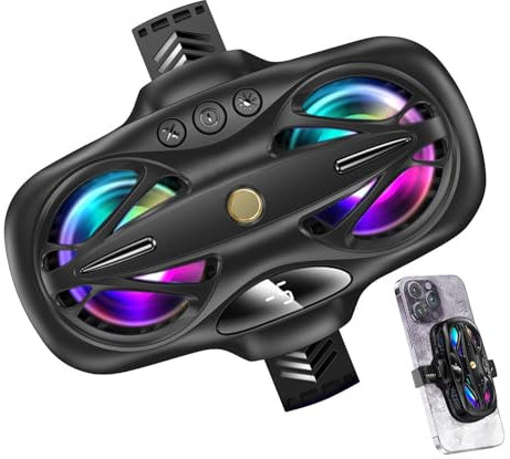 Vllold Handy-Kühler für Spiele, wiederaufladbarer Handy-Lüfter, verstellbar, Umgebungslicht-Handyventilator mit drei Modi für Videoübertragung, Musikhören [video ame]