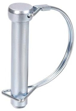 DTGN Pasador de Bloqueo de Eje de 12 mm x 65 mm (DxL) - 1 Unidad - Bueno para Remolques Agrícolas y Césped - Pasador de Acoplador Redondo de Acero al Carbono - Tono Plateado