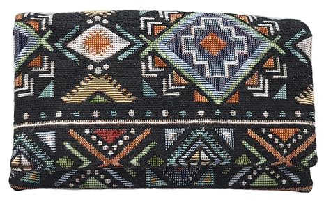 Plan B, Geldbörse, Modell Kompakt 07, 15 x 9 cm, mit 5 Kartenfächern, Mehrfarbig im Ethnostil, Frauen, Stoff (Boden)