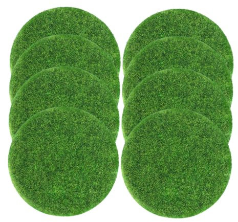 POPETPOP 8st Simulierter Rasen in Mikrolandschaft Rasen Im Freien Mini-Rasen Modell Puppenhaus Miniatur-puppenhaus Brückenmutter Spritzschutz Aus Mesh Einfache Nuss Nussbrücke Vlies Green