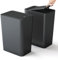 2PCS Bedroom Bin,Push Button Thin Trash Can10L Slim Bathroom Bin with Lid, Anti-Odour Narrow Waste Dog Proof Garbage Can for Bathroom,Office,Living Room,Kitchen,Toilet (Black)
