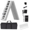 Musical Keyboard For Beginner Folding Piano 88 Keys Adult Electronic Piano Beginners Midi Controller Musical Keyboard Professional Portable(White,UK)