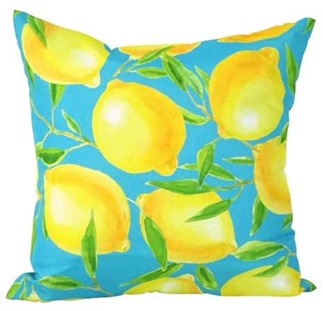 colourliving Outdoor Kissen 45x45 cm – wetterfestes Gartenkissen mit Designbezug – Zierkissen für Balkon, Terrasse & Garten – abnehmbar & waschbar – dekoratives Outdoor Sitzkissen (Lemons)