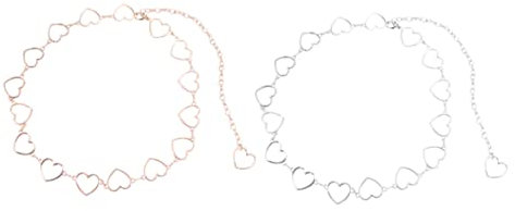 BESPORTBLE 2Stücke Herzförmige Taillenkette Taillenkette Für Damen Silber Für Jede Gelegenheit Leicht Tragbar Perfektes Für Ihren Look