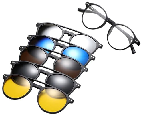 Occhiali Da Sole Magnetici Clip Polarizzati UV Retrò Anti-Riflesso | Attaccamento Magnetico Elegante, Occhiali Notturni Per Uomini