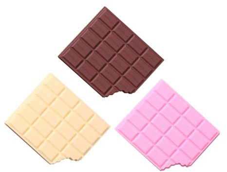 Gogogmee Schokoladenförmiger Notizblock 3 Stück-Pack aus Papier und PVC | Kreatives Memoblock Design, Leicht Tragbar, Glatte Oberfläche, für Nachrichten, Skizzen und Schreibtischdeko