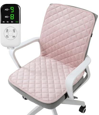 IFIKK 45x90cm Elektrisches Beheiztes Sitzkissen Bürostuhl Heizmatte Smart Timer Winter Wärmekissen Integriertes Rückenauflage (A007)