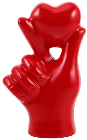 VALICLUD Herz Hand Skulptur Harz Romantische Handgesten Dekofigur FüR Wohnzimmer Schlafzimmer Schreibtisch Kommodendekor Liebeszeichen Geschenk