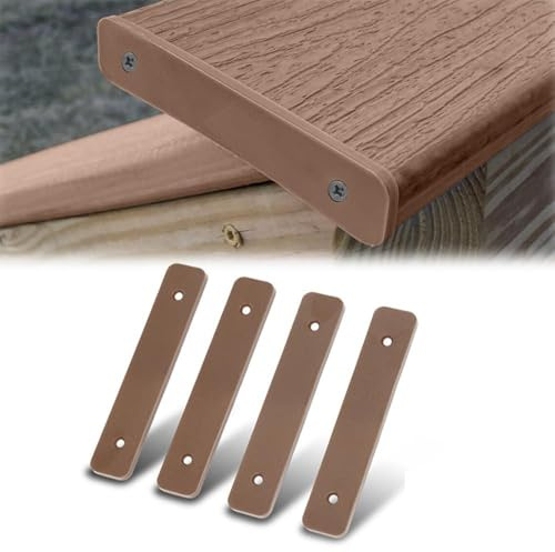 GRAND ORANGE Composite Decking Boards End Cap 5.5” Fit TREX Composite Decking Boards End Cap 5.5 4 pcs in One Package Plastic Brown with Holes and Screws