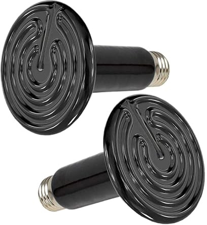 Lampe Chauffante en Céramique E27 200W, 2 Pièces, Ampoule À Infrarouge for Reptile, Volaille, Éclosion De Terrariums Amphibiens, Source Chaleur d'hiver Conserver Les Aliments Frais