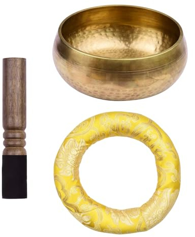 Bol chantant de méditation – Bronze du Népal fait à la main, thérapie sonore, relaxation profonde, aide au sommeil, carillons spirituels faciles à transporter | Outil de yoga d’équilibrage des chakras
