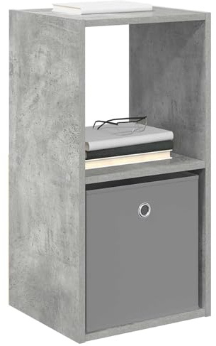 vidaXL Nachttisch Beton Grau 35 x 32 x 68,5 cm Holzwerkstoff, Holz-Nachttisch, moderner Beistelltisch, vielseitiger Möbel, platzsparend, stylisch für Schlafzimmer