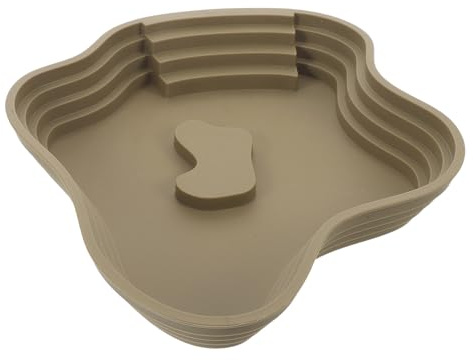 Bassin de Bain Tortue avec Rampe, Bassin D’Eau Reptile | Forme Lac, Plastique Lisse, Usage Intérieur et Extérieur, pour Bains, Trempage et Repos Aquatique