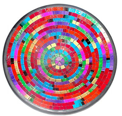 Deko - Schale Glasmosaik rund mix mehrfarbig/glitter 35 cm
