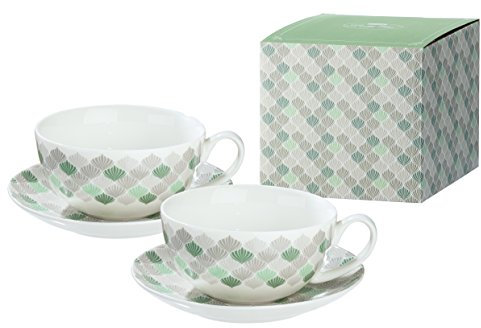 Tasse u. Teller Natural Art 4-teilig Porzellan Ø 15 cm, Küche, Geschirr, Frühstück