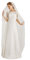 Schleier Brautschleier FEIN 1 Lage IVORY Creme 1-lagig Schnittkante 200 cm Hochzeit Braut NEU Soft Tüll 2 Meter
